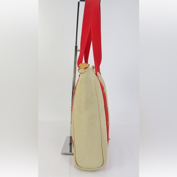 Louis Vuitton Tan Tote with Red Straps - Picture 3 of 16